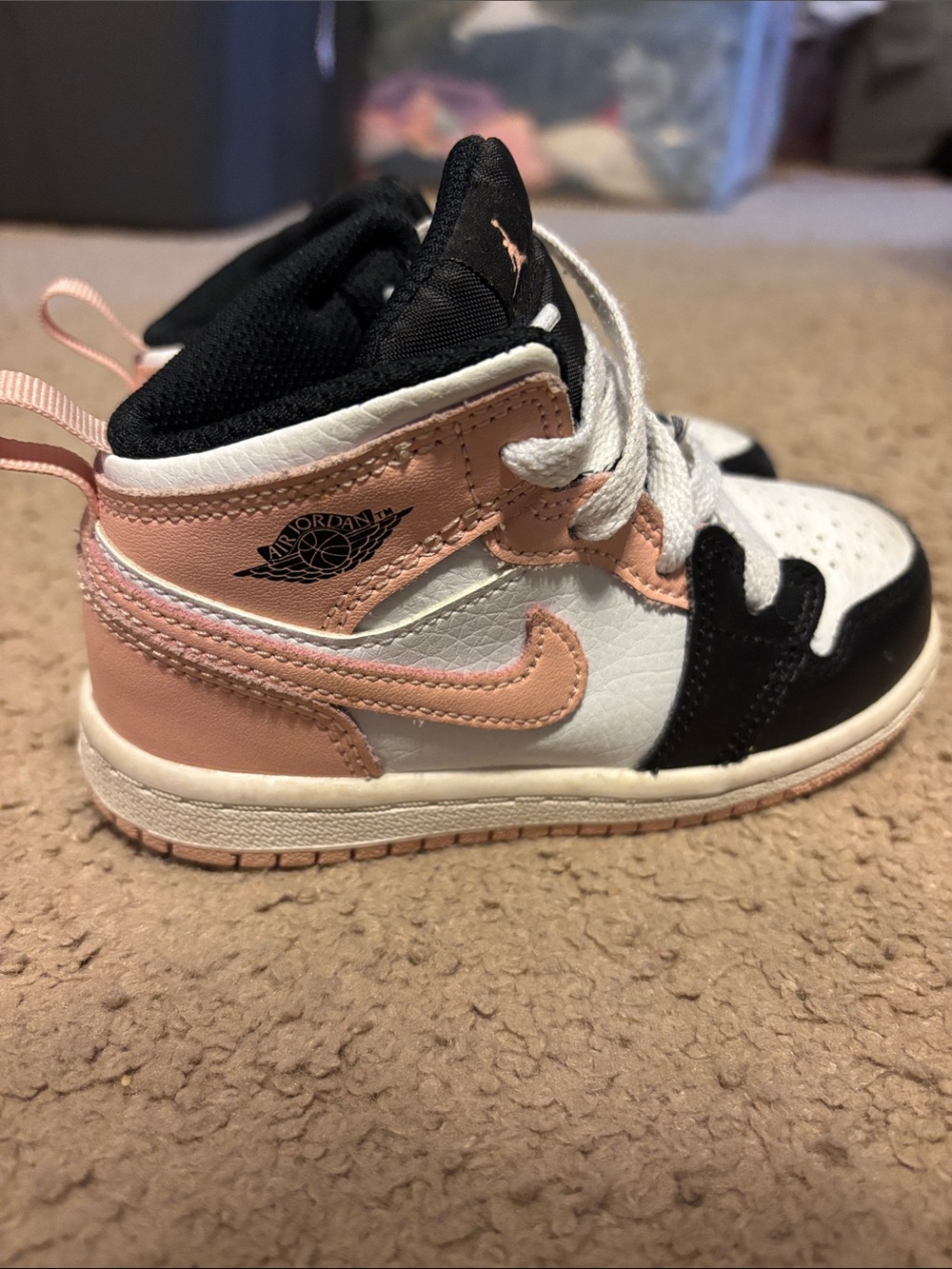 Jordan Kids' Pink, Black & White High-Top Sneakers